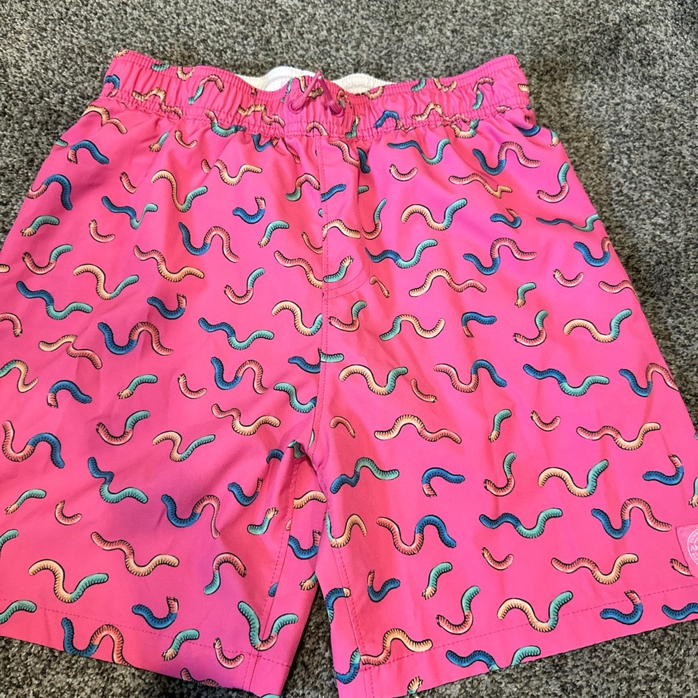 Abercrombie kids pink gummy worm swim trunks - like new size 13-14